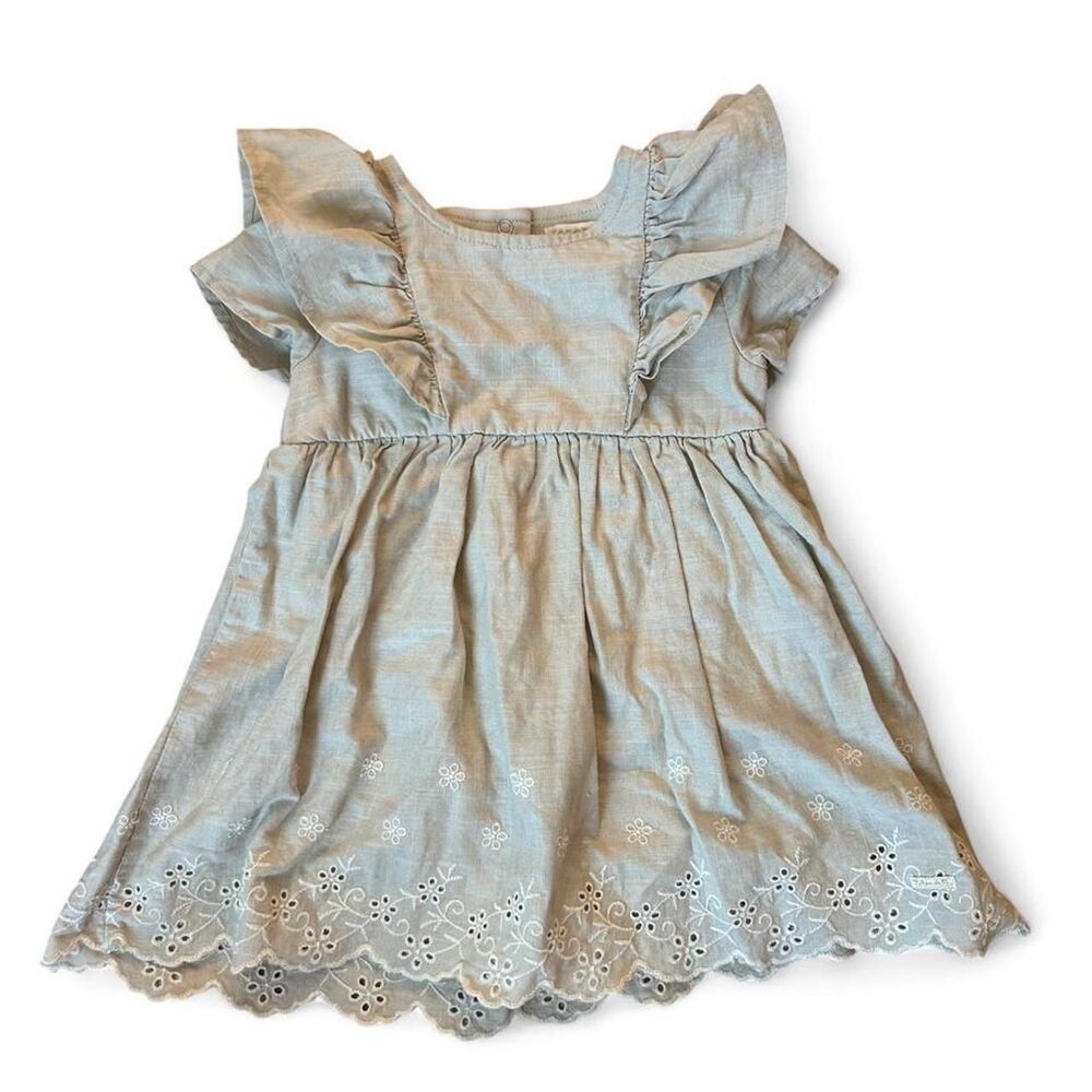 Tahari baby beige cotton dress - size 18 months